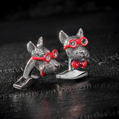 Scottish Terrier cufflinks in sterling silver Image 4