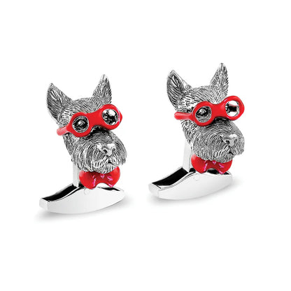 Scottish Terrier cufflinks in sterling silver Image 1