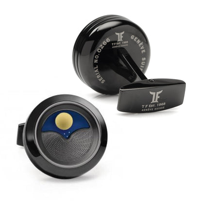 Black PVD "Planet" Cufflinks Image 3