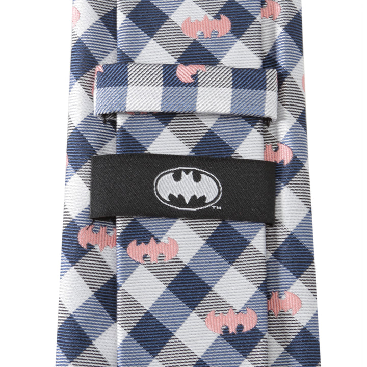 Batman Plaid Navy Men's Tie Image 4