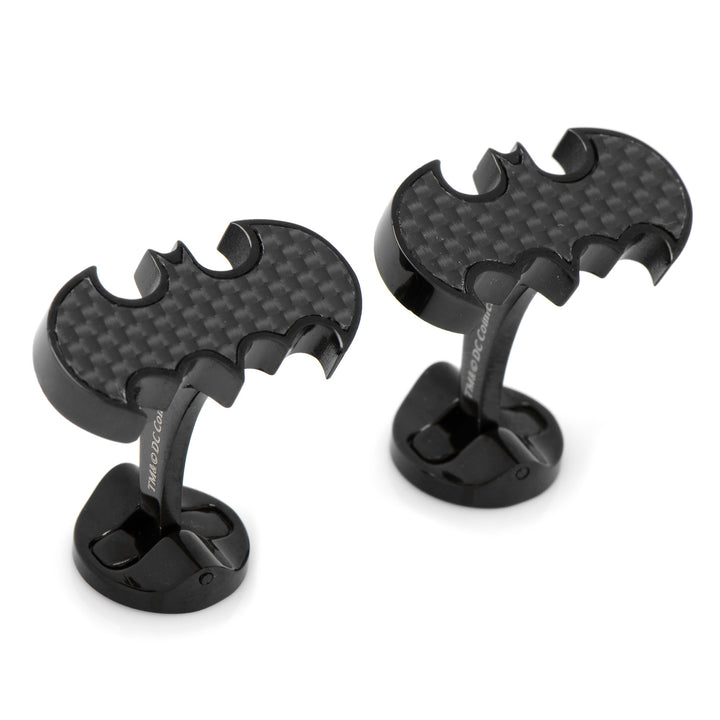 Stainless Steel Carbon Fiber Batman Cufflinks Image 2