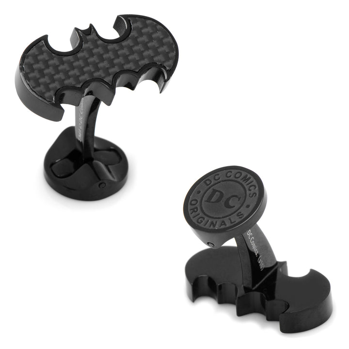Stainless Steel Carbon Fiber Batman Cufflinks Image 1