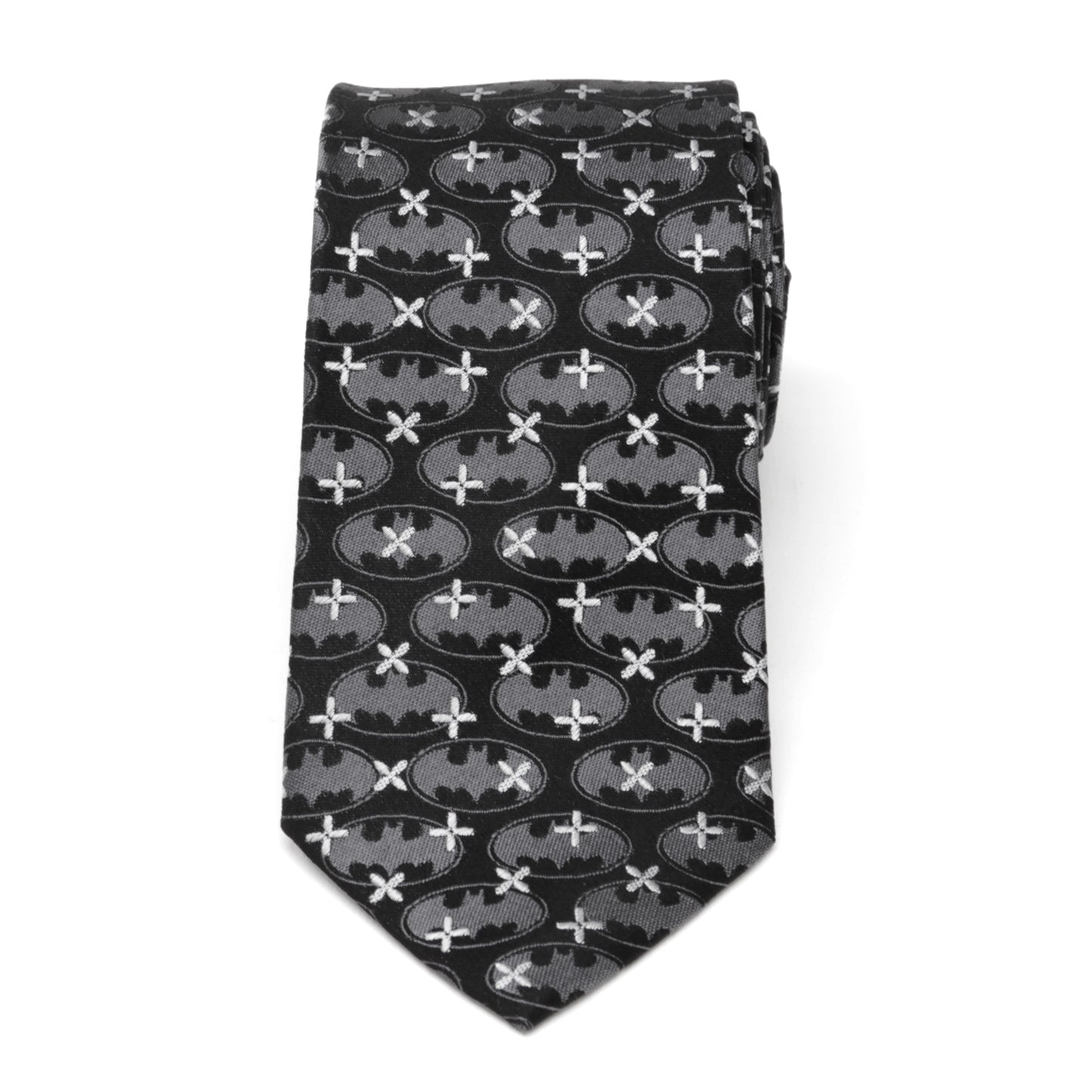 Batman Cross Black Silk Men's Tie Image 3