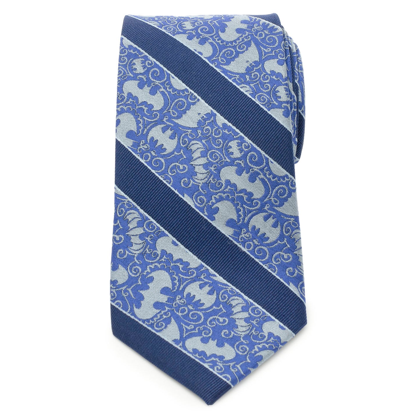 Batman Stripe Multi Emblem Blue Men's Tie Image 3