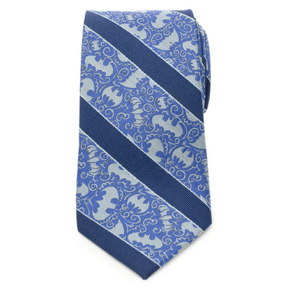 Batman Stripe Multi Emblem Blue Men's Tie Image 3