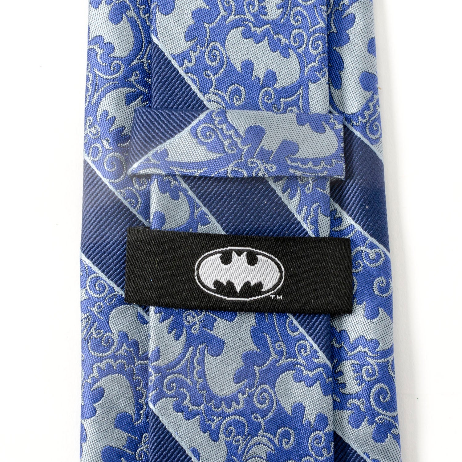 Batman Stripe Multi Emblem Blue Men's Tie Image 5