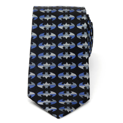 Batman Blue Blocked Black Men's Tie Image 3