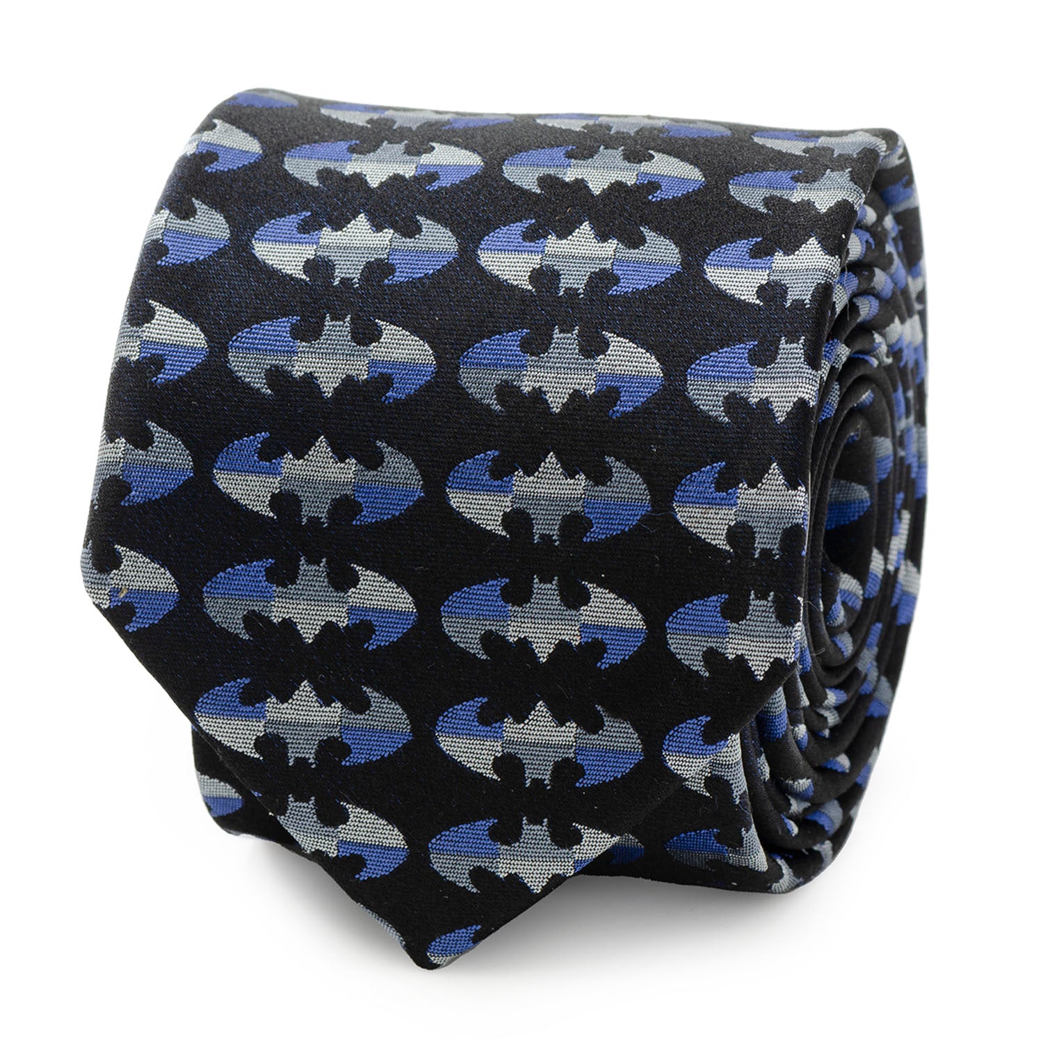 Batman Blue Blocked Black Men's Tie Image 1