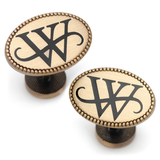 Wayne Monogram Gold Cufflinks Image 1