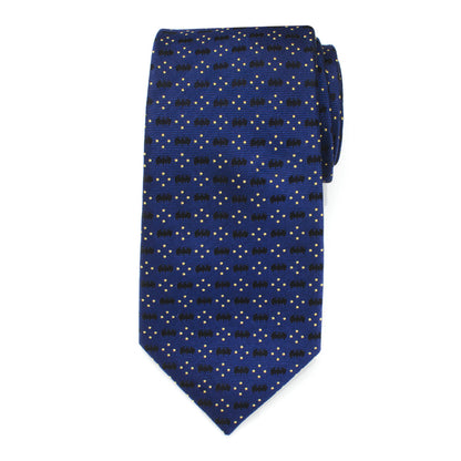 Batman Icon Diamond Dot Navy Mens Tie Image 3