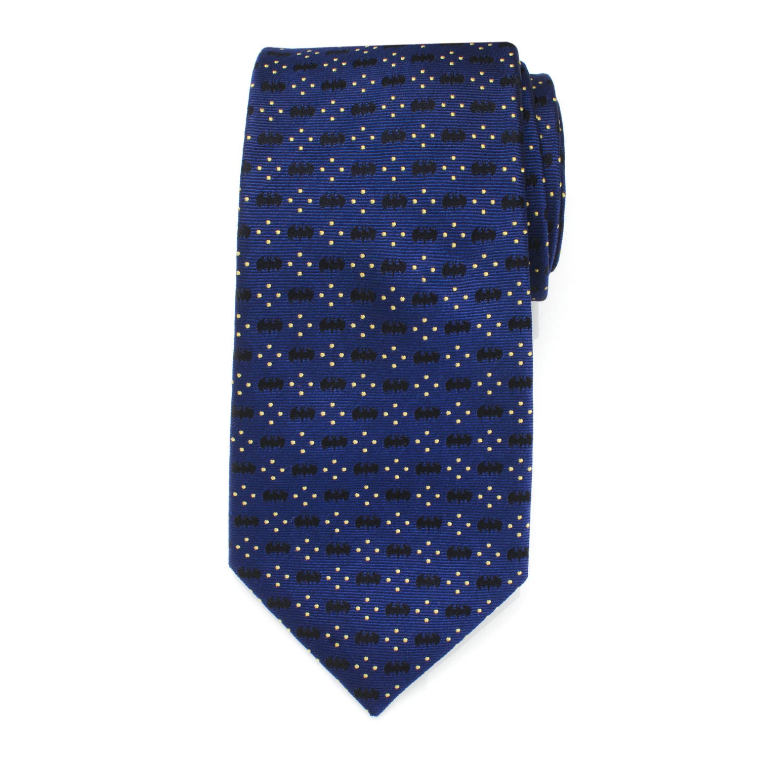 Batman Icon Diamond Dot Navy Mens Tie Image 3