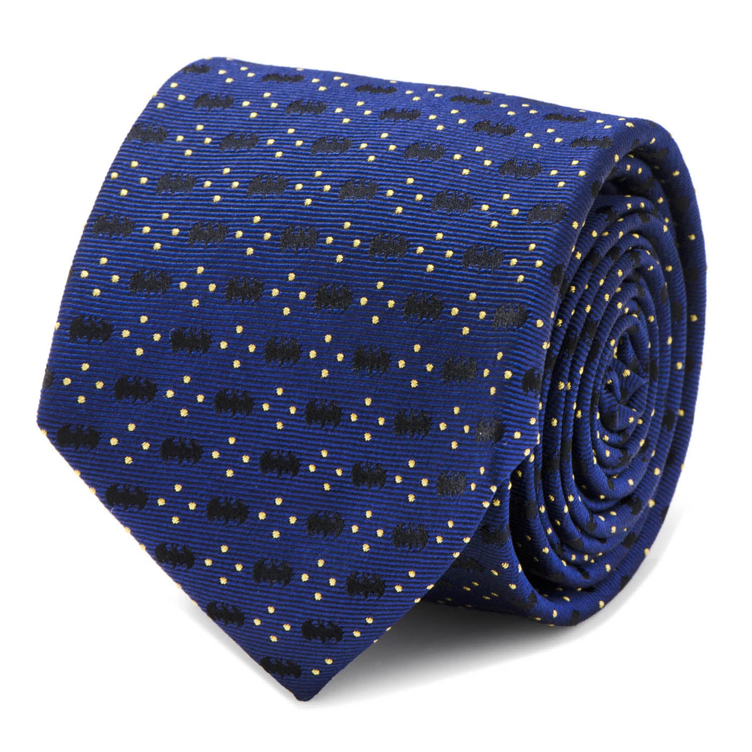 Batman Icon Diamond Dot Navy Mens Tie Image 1