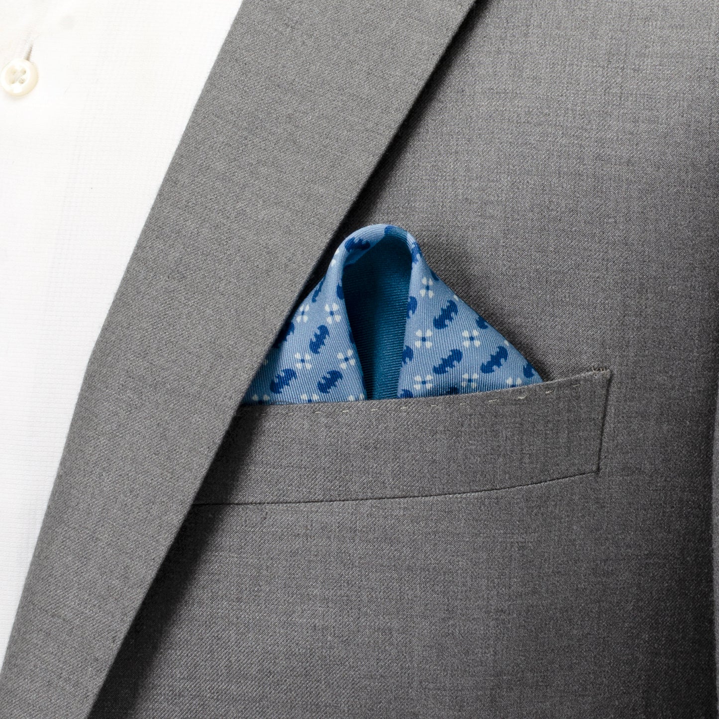 Batman Multi Motif Blue Pocket Square Image 5