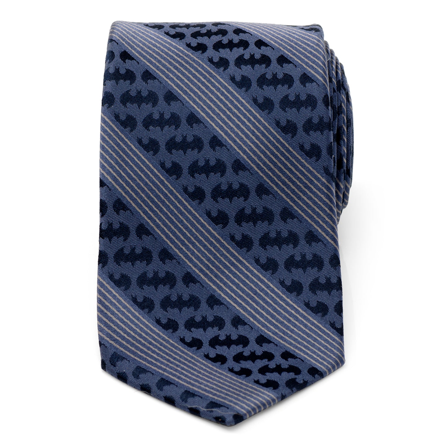 Batman Pinstripe Navy Tie Image 3