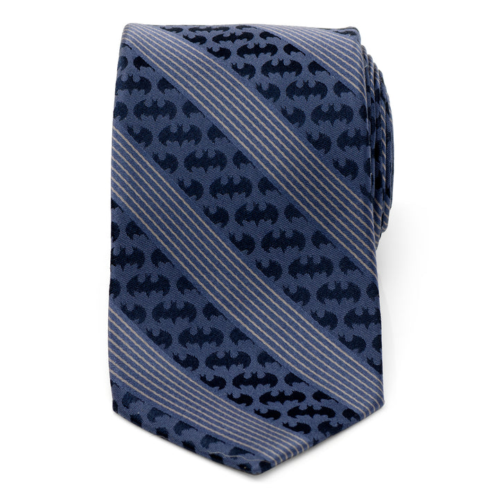 Batman Pinstripe Navy Tie Image 3