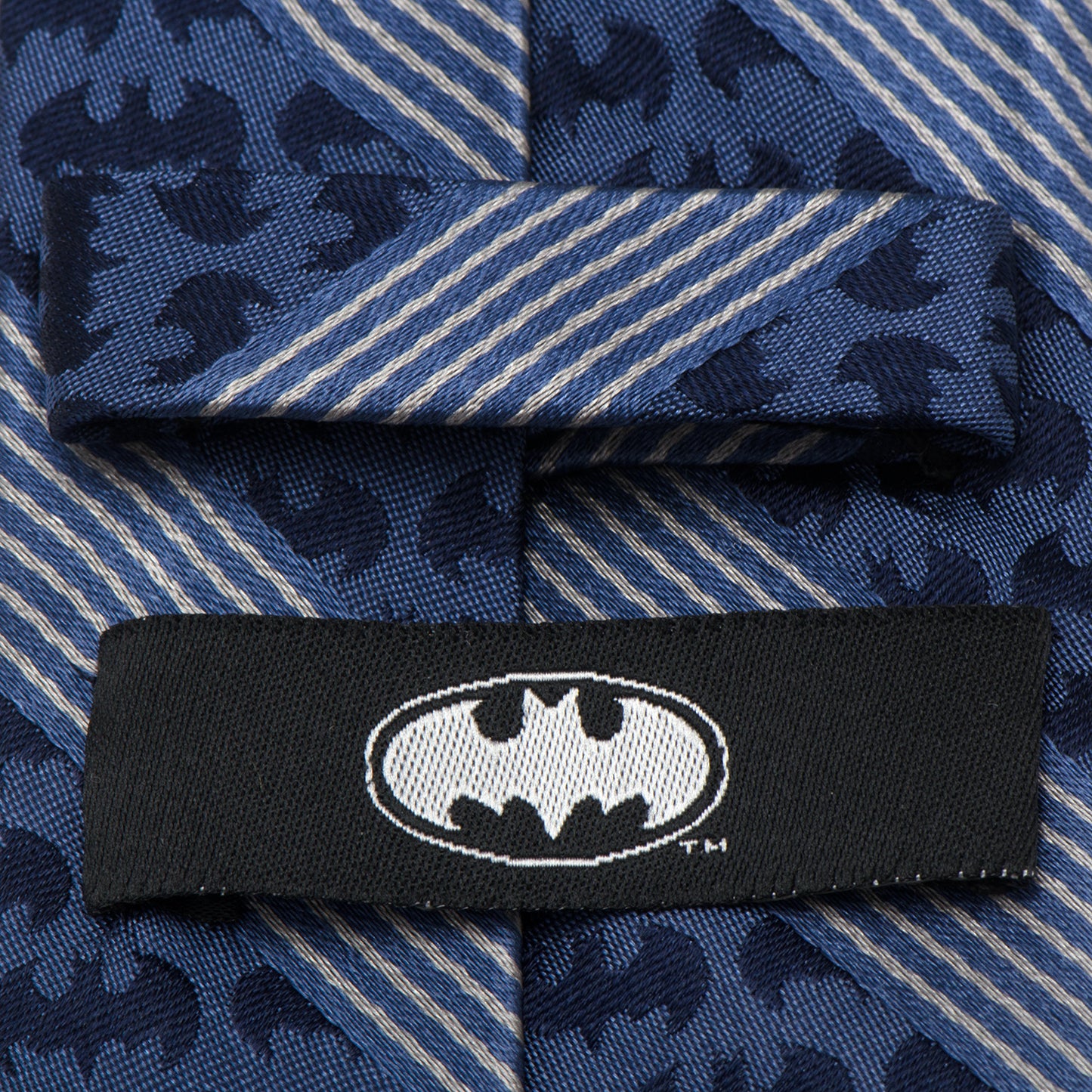 Batman Pinstripe Navy Tie Image 4