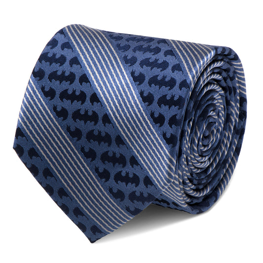 Batman Pinstripe Navy Tie Image 1