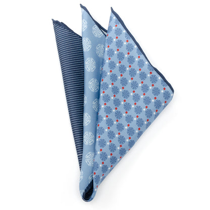 Superman Multi Motif Blue Pocket Square Image 2