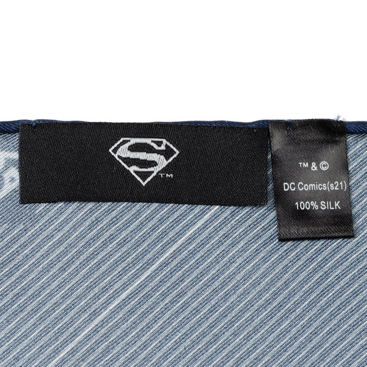 Superman Multi Motif Blue Pocket Square Image 4