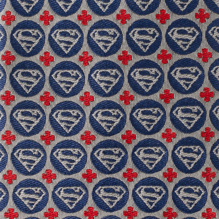 Superman Shield Motif Gray Men's Tie Image 4
