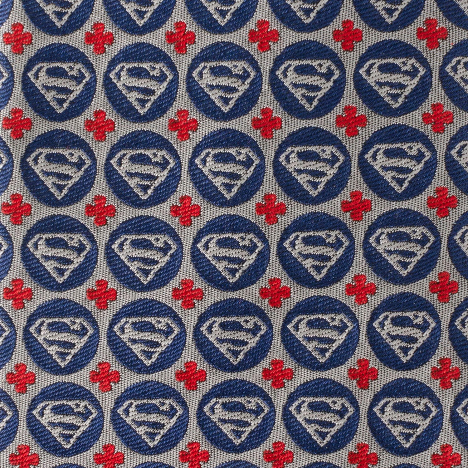 Superman Shield Motif Gray Men's Tie Image 4