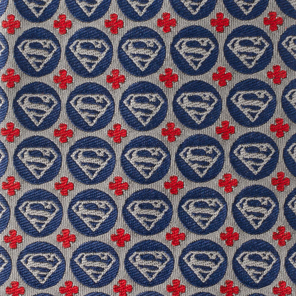 Superman Shield Motif Gray Men's Tie Image 4