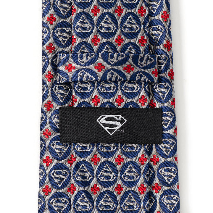 Superman Shield Motif Gray Men's Tie Image 5