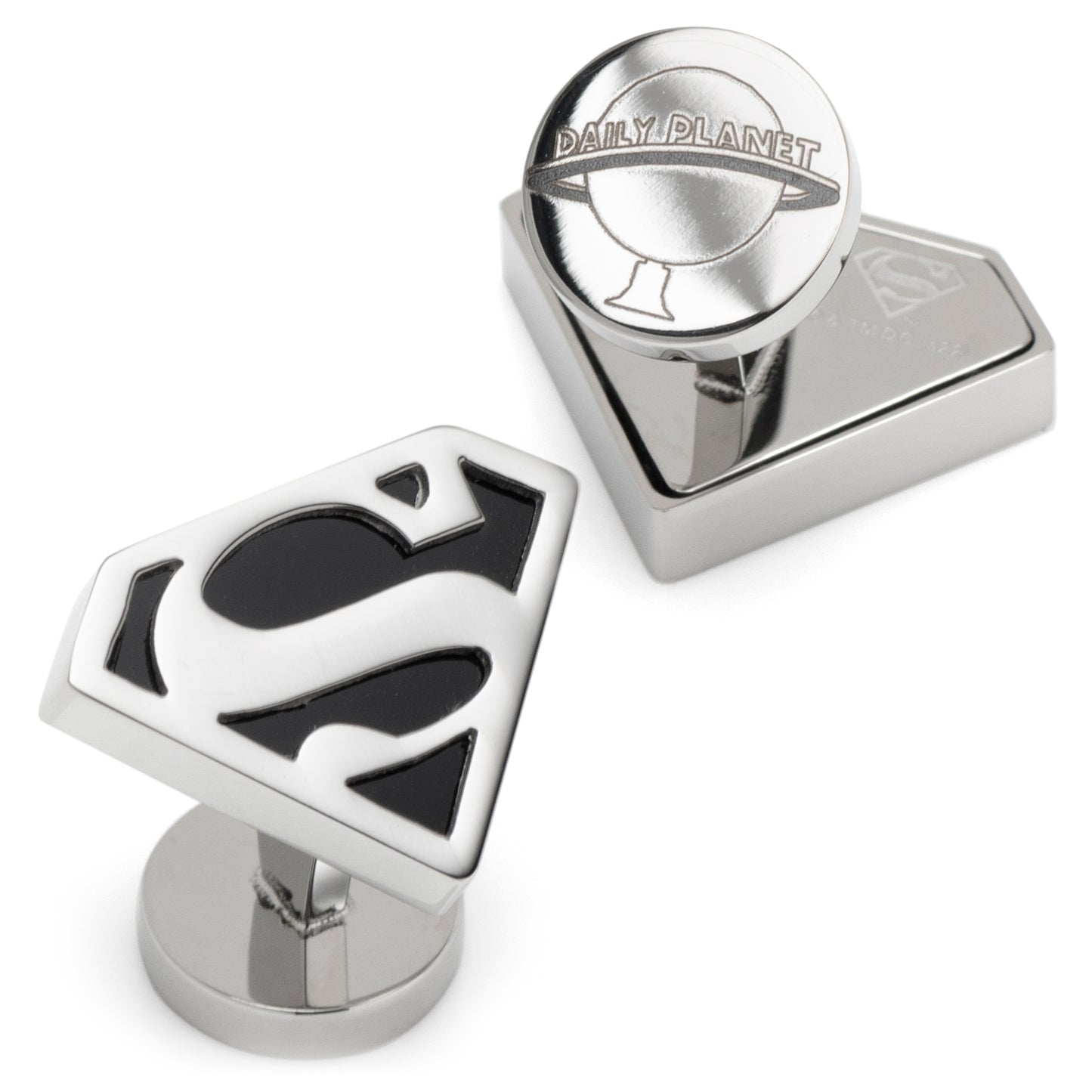 Superman Black Onyx Stainless Steel Cufflinks Image 2