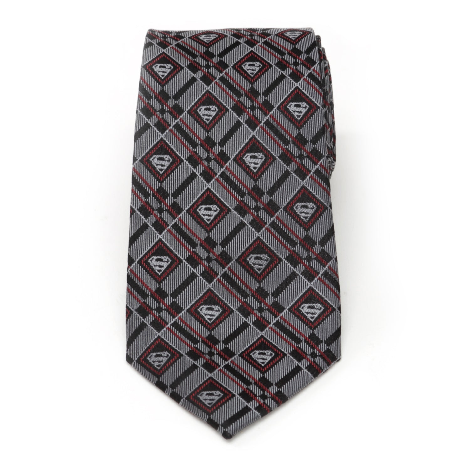 Superman Geometric Gray Silk Men's Tie Image 3