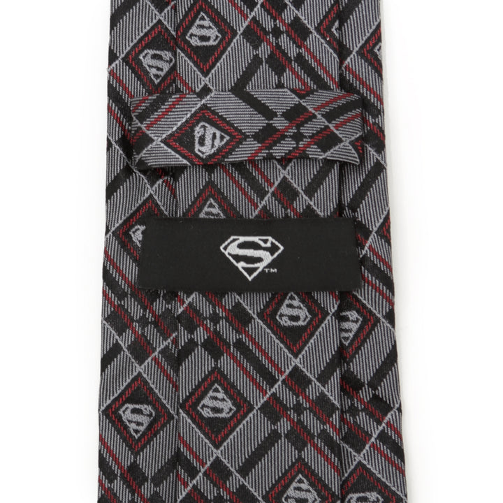 Superman Geometric Gray Silk Men's Tie Image 4