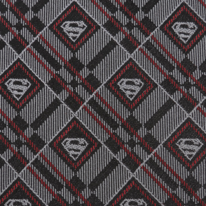 Superman Geometric Gray Silk Men's Tie Image 5