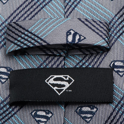 Superman Gray Plaid Tie Image 5