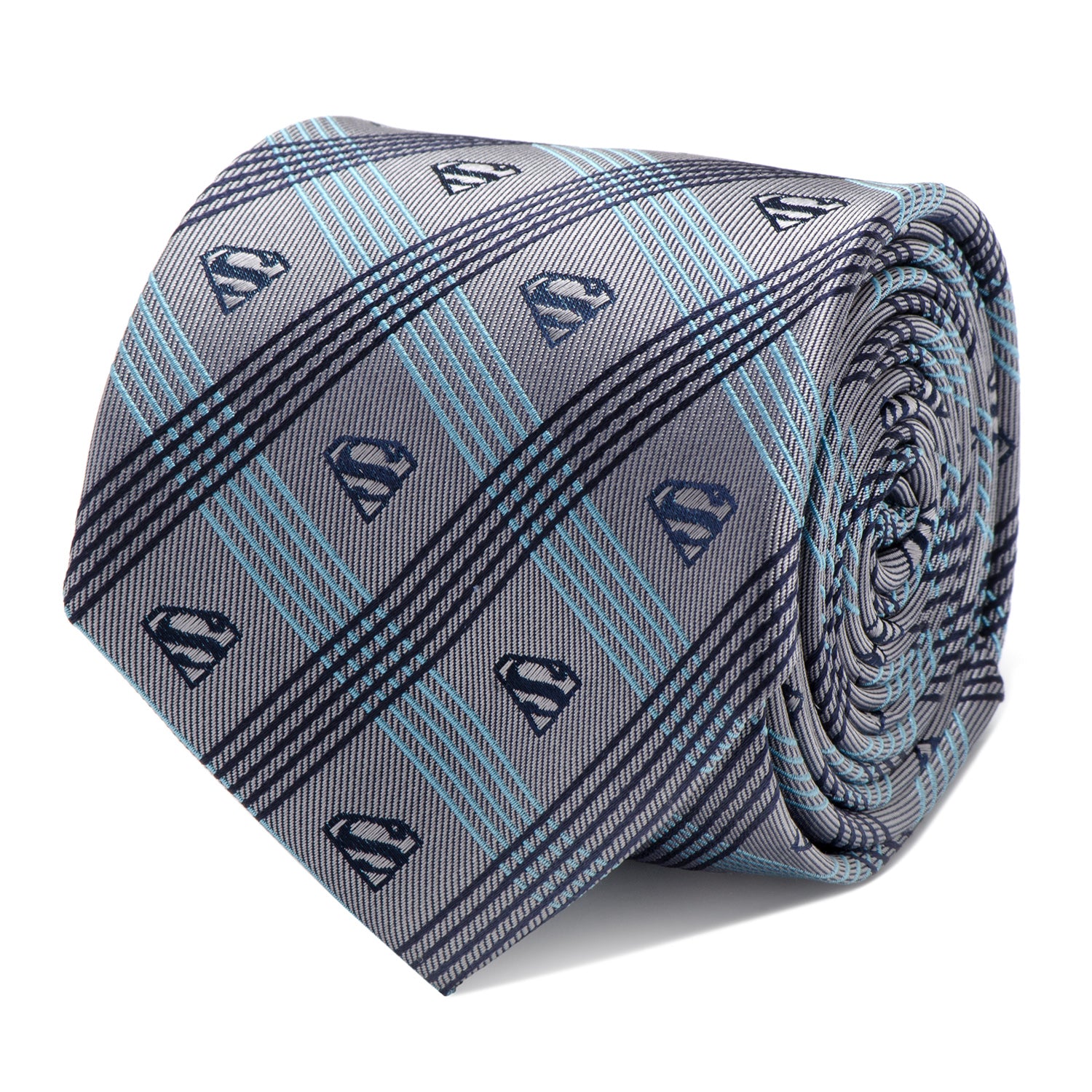 Superman Gray Plaid Tie Image 1