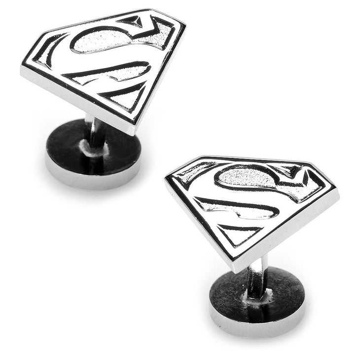 Silver Superman Shield Cufflinks Image 2