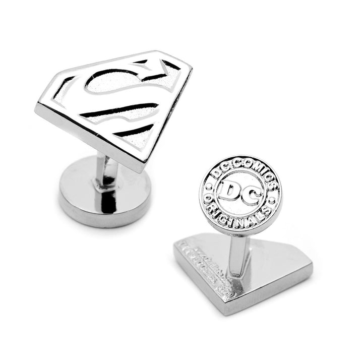 Silver Superman Shield Cufflinks Image 1