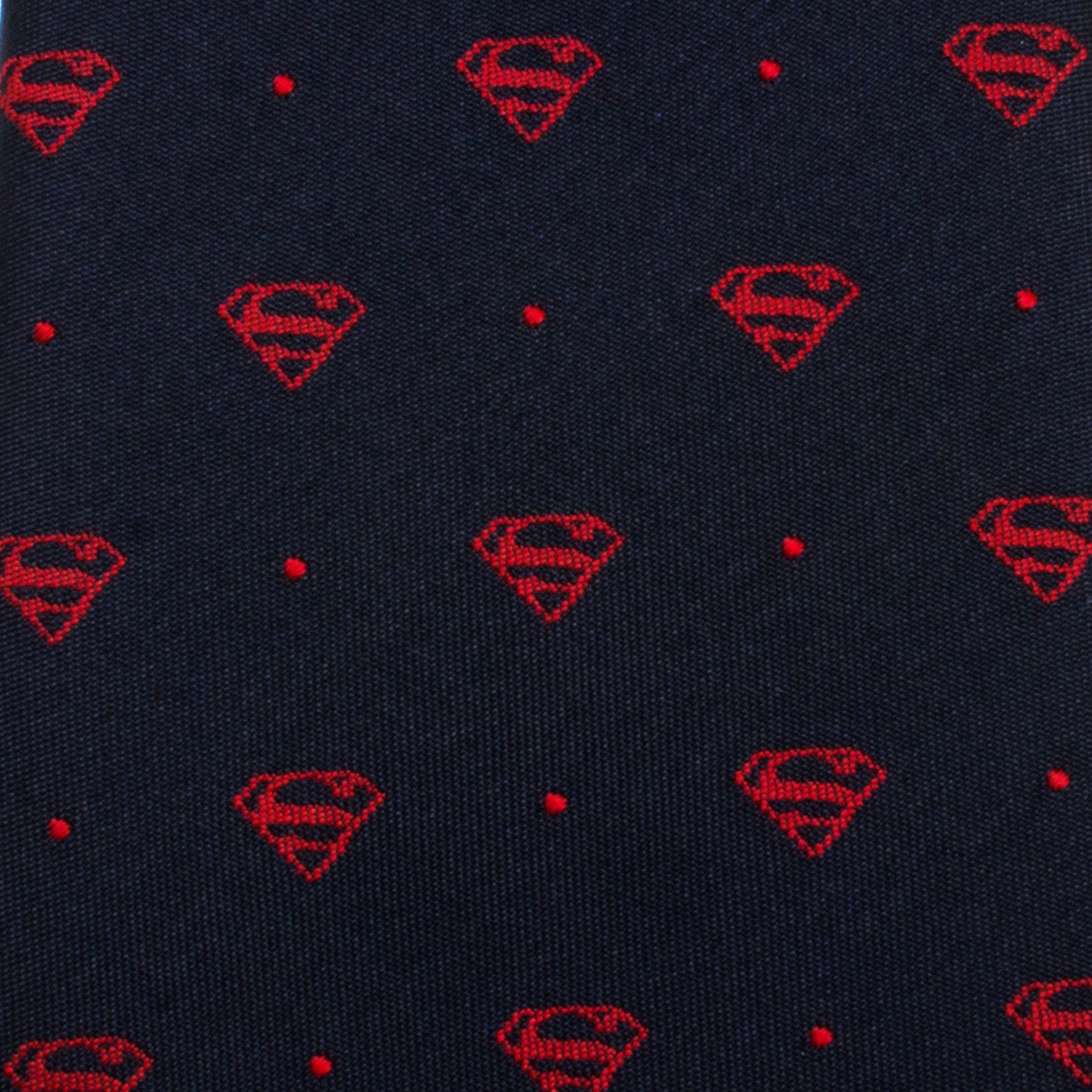 Superman Shield Navy and Red Dot Tie Image 5