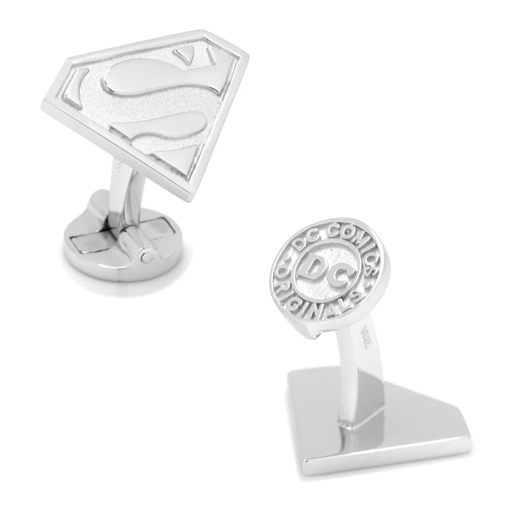 Sterling Superman Shield Cufflinks Image 1
