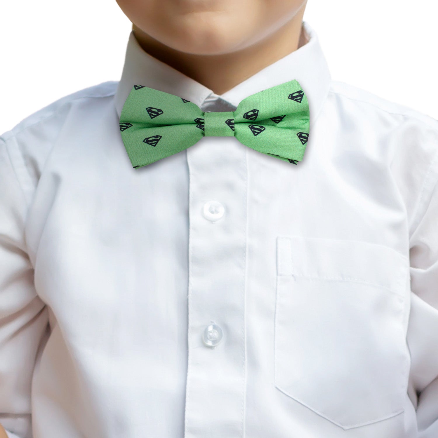 Superman Green Boys' Silk Bow Tie Image 2