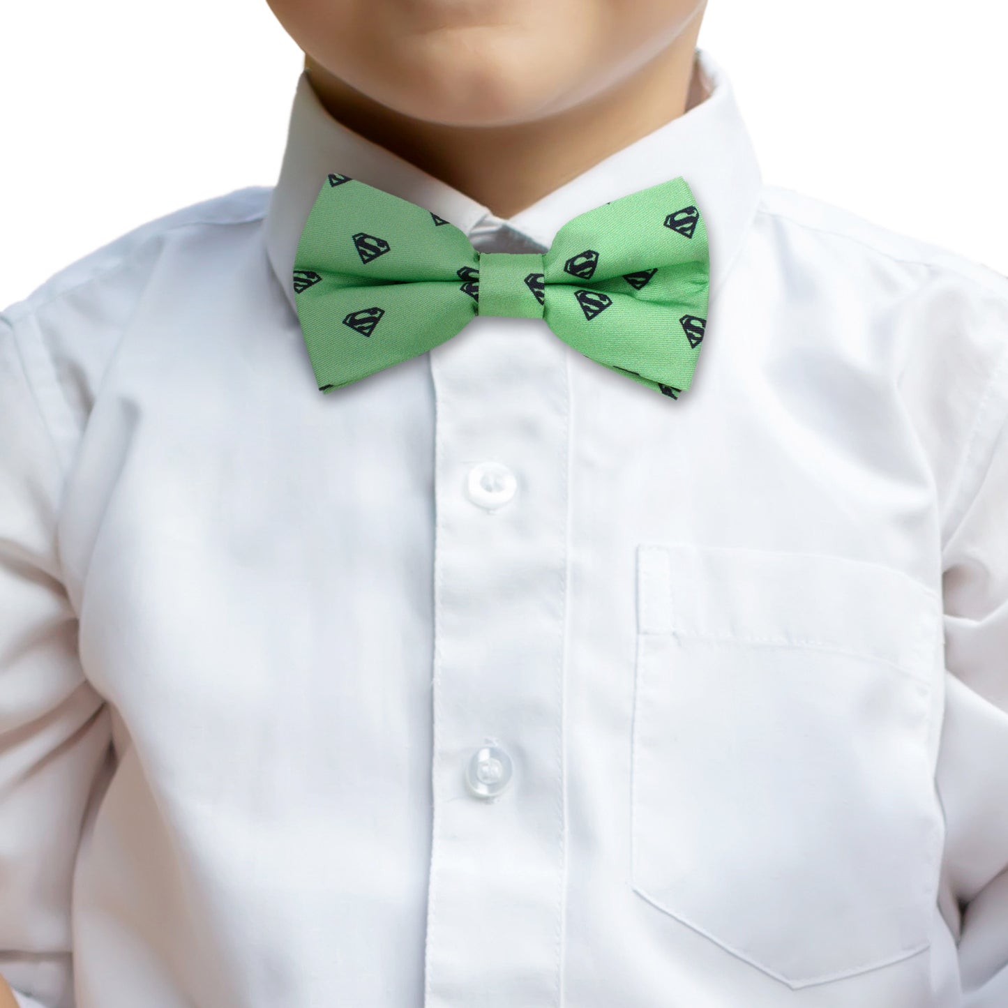 Superman Green Big Boys' Silk Bow Tie Image 2