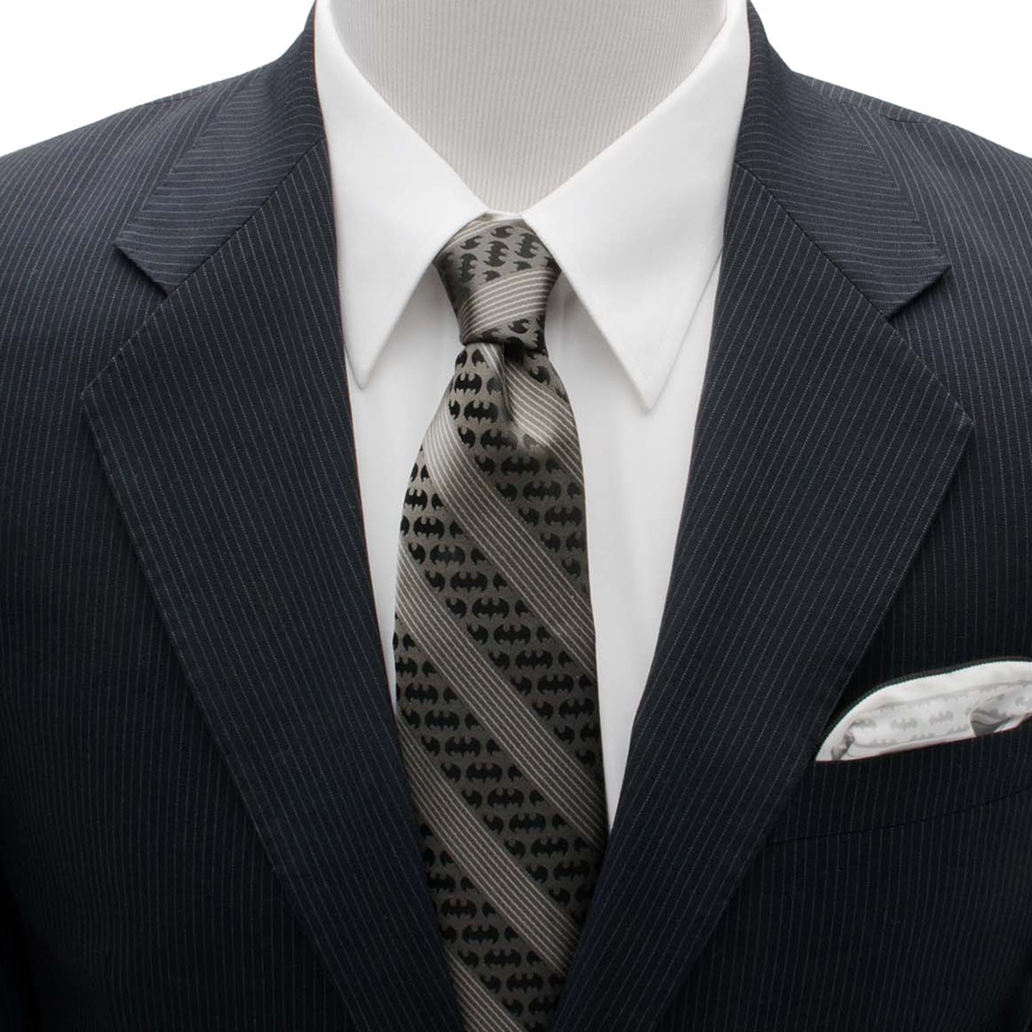 Batman Black Pinstripe Tie Image 2