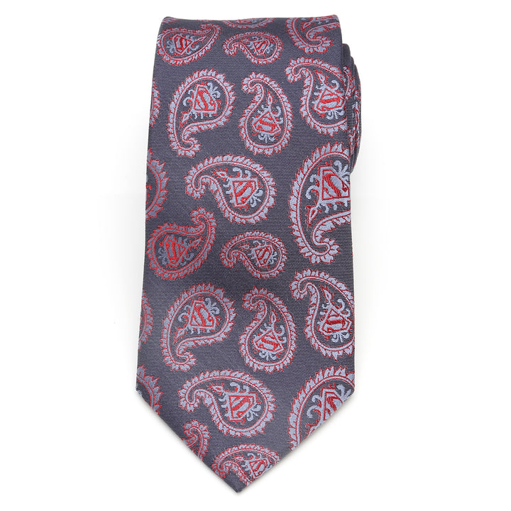 Red and Blue Superman Paisley Tie Image 3