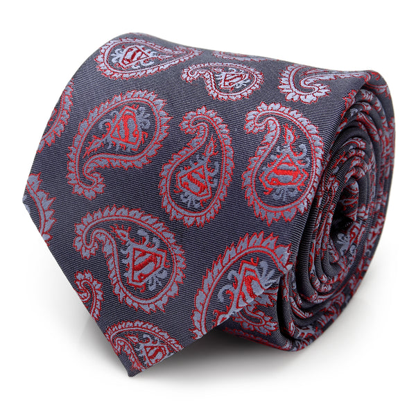Red and Blue Superman Paisley Tie Image 1