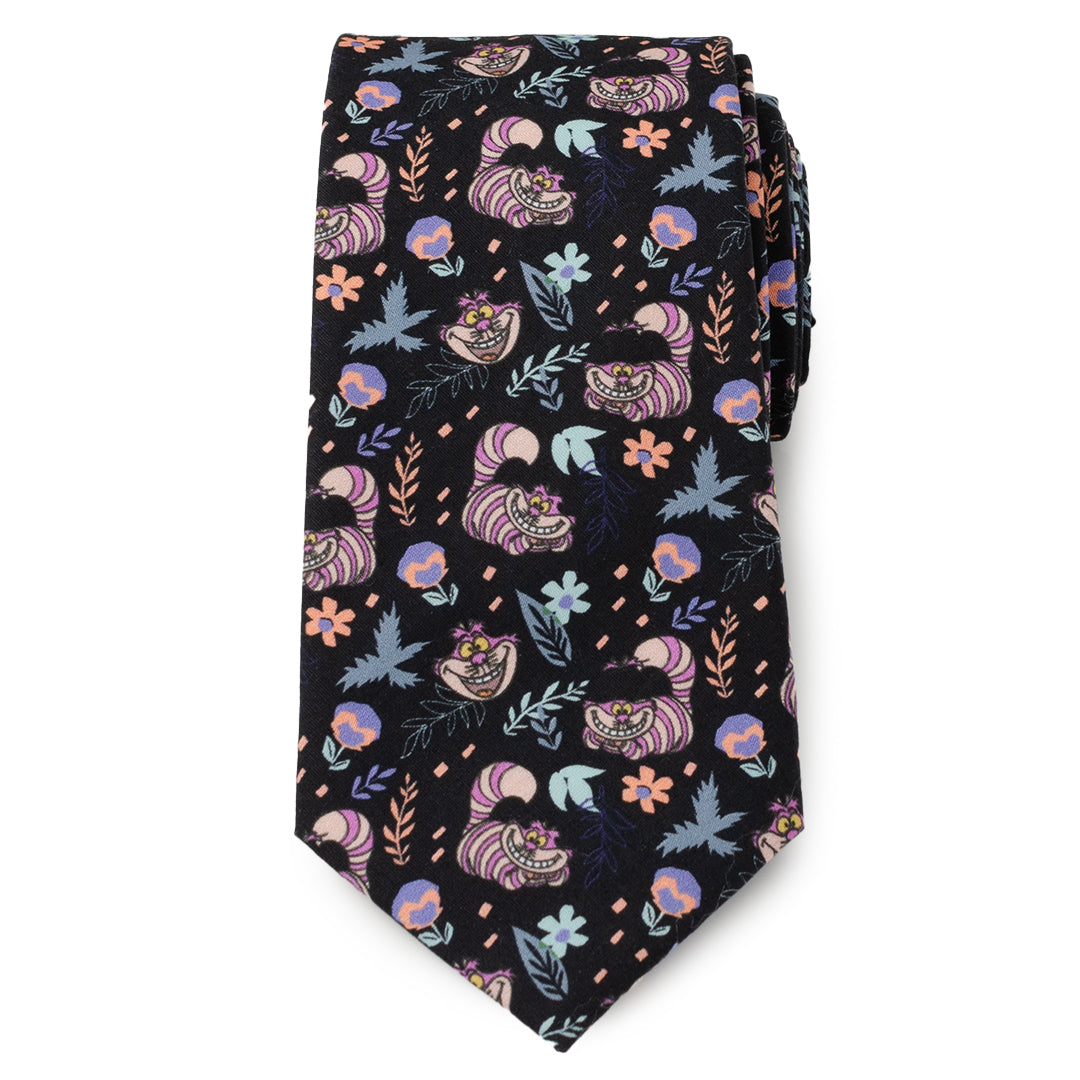 Alice in Wonderland Cheshire Cat Black Men's Tie Image 4