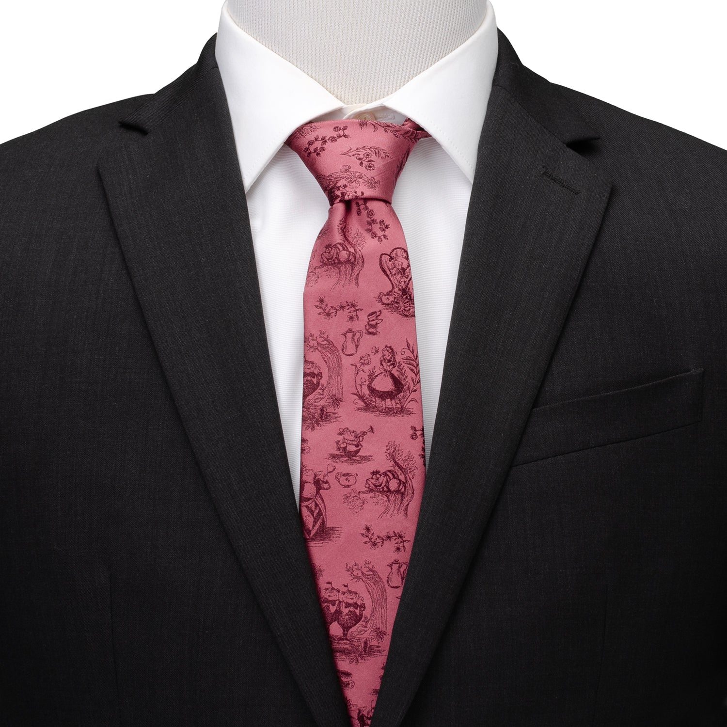 Alice in Wonderland Dusty Red Men's Tie Image 2