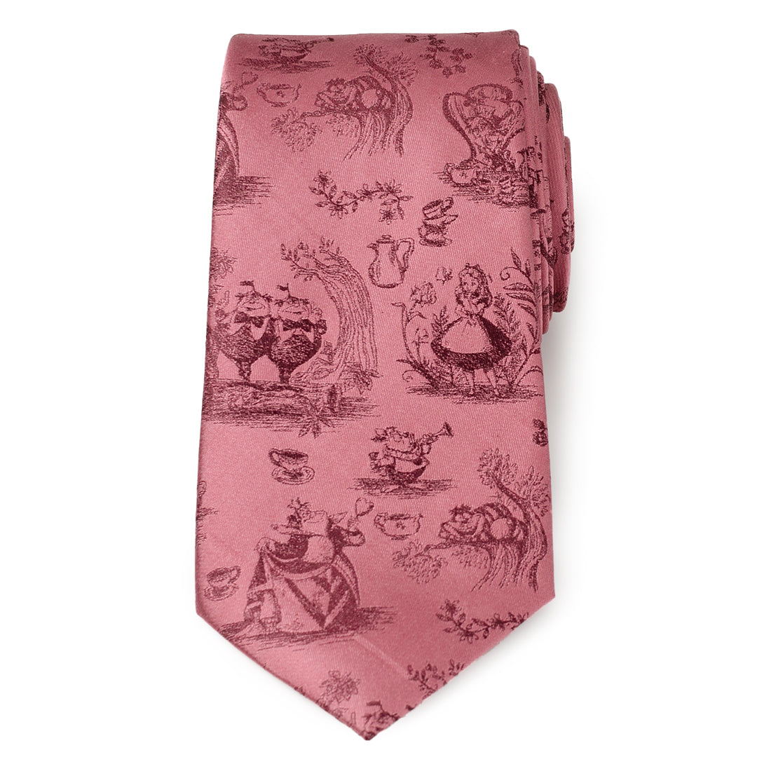 Alice in Wonderland Dusty Red Men's Tie Image 3