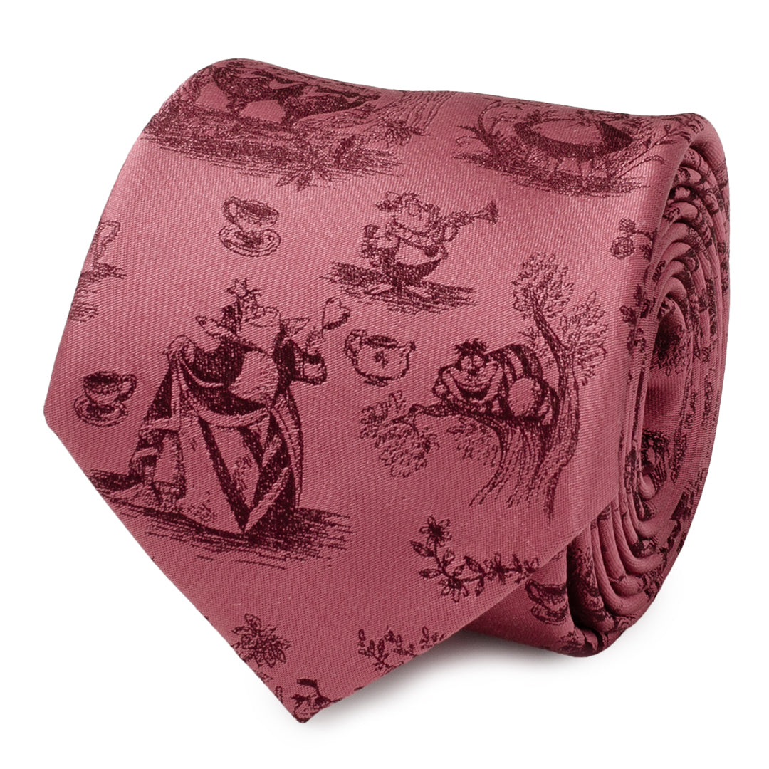 Alice in Wonderland Dusty Red Men's Tie Image 1