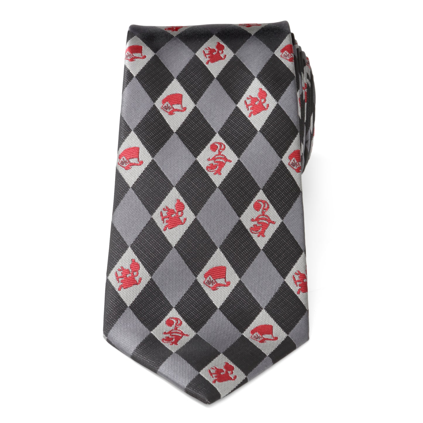 Alice in Wonderland Gray Men's Tie Image 4