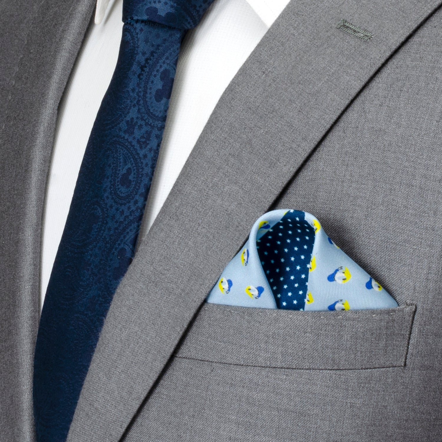 Donald Duck Blue Pocket Square Image 2