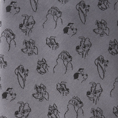 Dog Print Gray Men's Tie Image 4