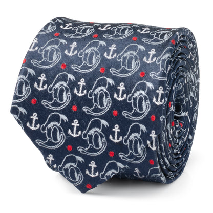 Donald Duck Anchor Navy Blue Men's Tie Image 1